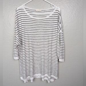 Eileen Fisher Striped Linen Blend Sweater